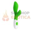 Vibrador con estimulacion clitorial de suave textura